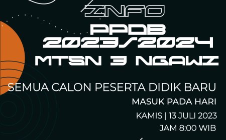 Info Masuk Calon Peserta Didik Baru MTsN 3 Ngawi Tahun Pelajaran 2023/2024